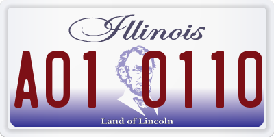 IL license plate A010110