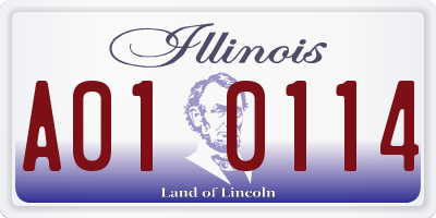 IL license plate A010114