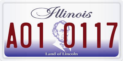 IL license plate A010117