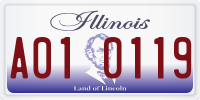 IL license plate A010119