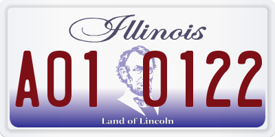 IL license plate A010122