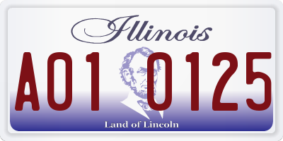 IL license plate A010125