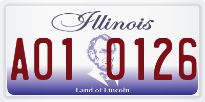 IL license plate A010126