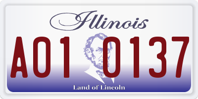 IL license plate A010137