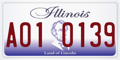 IL license plate A010139