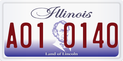 IL license plate A010140