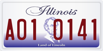 IL license plate A010141
