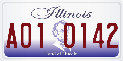 IL license plate A010142