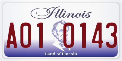 IL license plate A010143