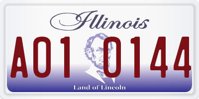 IL license plate A010144