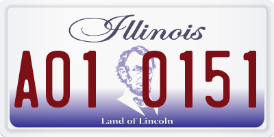IL license plate A010151
