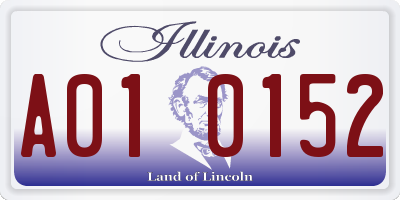 IL license plate A010152