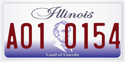 IL license plate A010154