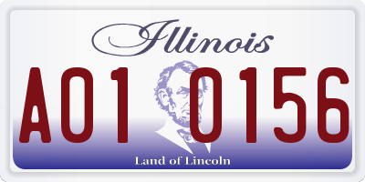 IL license plate A010156