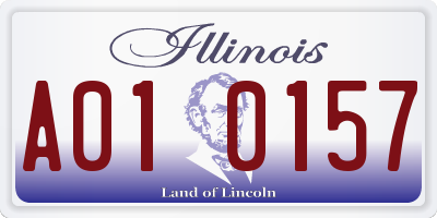 IL license plate A010157