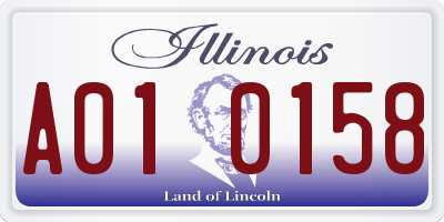 IL license plate A010158