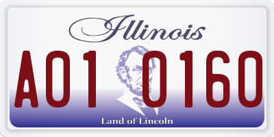 IL license plate A010160