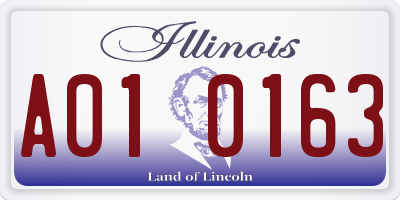 IL license plate A010163