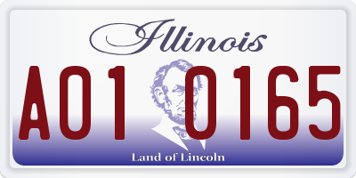 IL license plate A010165