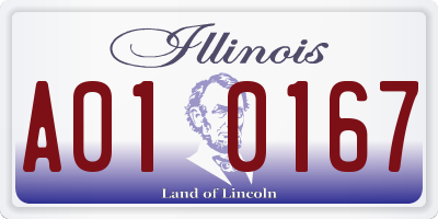 IL license plate A010167