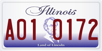 IL license plate A010172