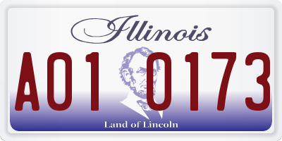 IL license plate A010173