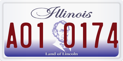 IL license plate A010174