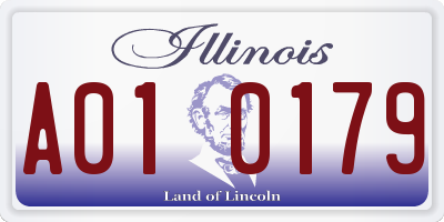 IL license plate A010179