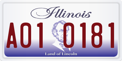 IL license plate A010181
