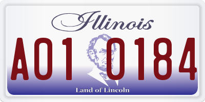 IL license plate A010184