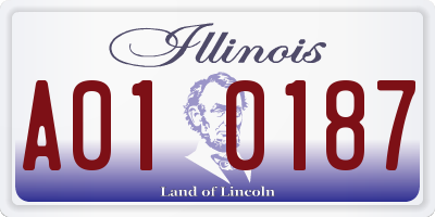IL license plate A010187