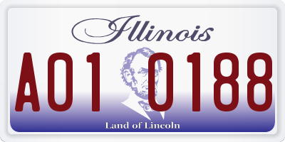 IL license plate A010188
