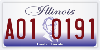 IL license plate A010191