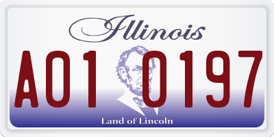 IL license plate A010197