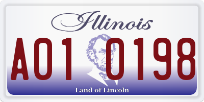 IL license plate A010198
