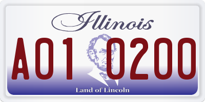IL license plate A010200