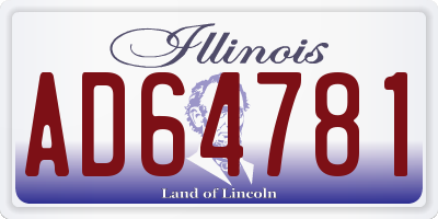 IL license plate AD64781