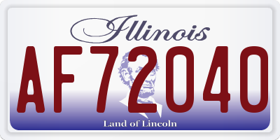 IL license plate AF72040