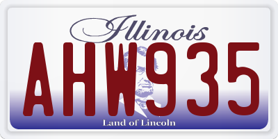 IL license plate AHW935