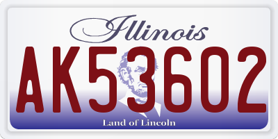 IL license plate AK53602