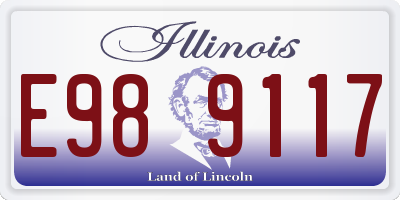 IL license plate E989117