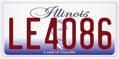 IL license plate LE4086
