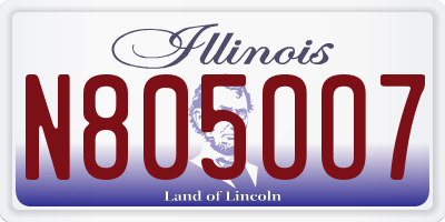IL license plate N805OO7