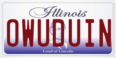 IL license plate OWUDUIN