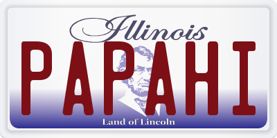 IL license plate PAPAHI