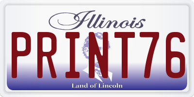 IL license plate PRINT76