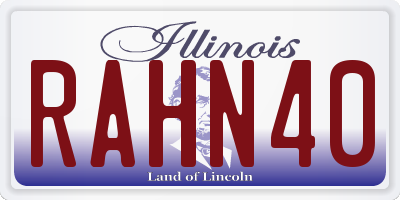 IL license plate RAHN40