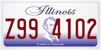 IL license plate Z994102