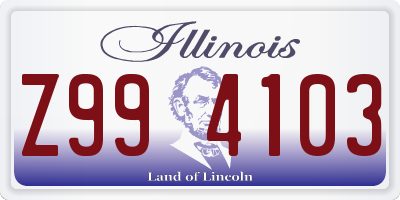 IL license plate Z994103