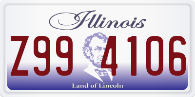 IL license plate Z994106